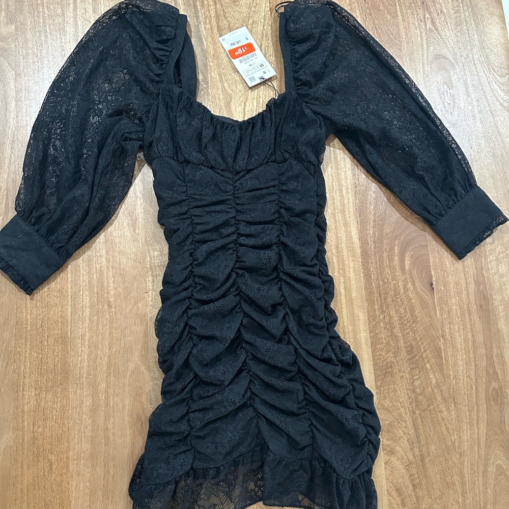 Zara Black Lace Dress - Picture 2 of 12